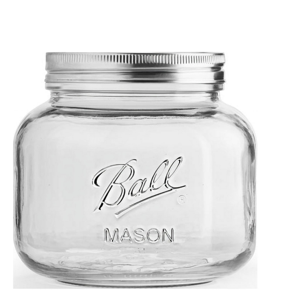 Ball Decorative Mason Jar with One Piece Stainless Steel Lid, Half Gal. (64oz.)